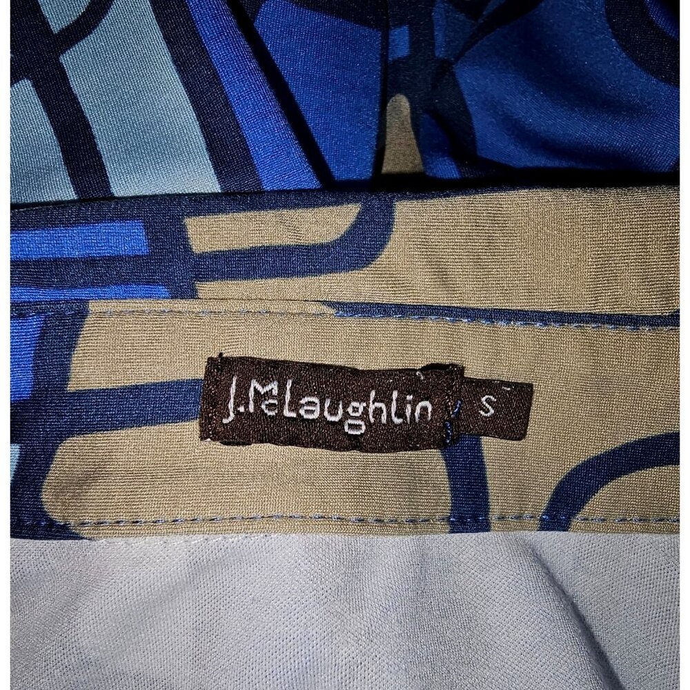 J. McLaughlin Women's Blue / Beige Geometric Pattern Button-Front Dress Sz S 204 - Picture 7 of 12